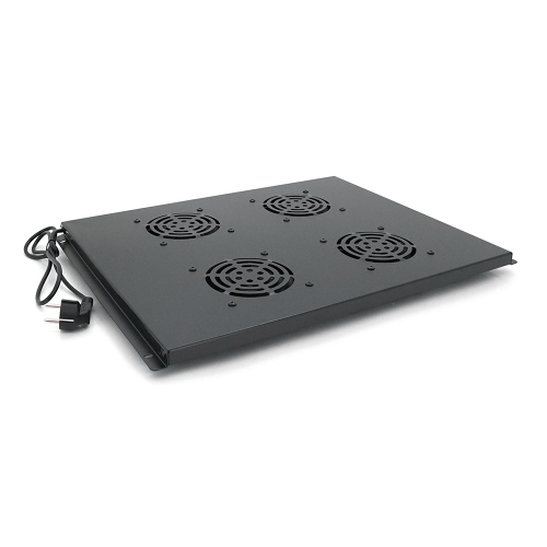 19&amp;quot; вентиляторний модуль Merlion, 4 вентилятори, 1*Shuko, для шафи глибиною 800 мм, чорний