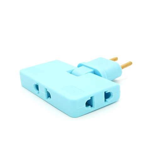 Трійник + перехідник 3 in 1, UK / US-EU, 220В, 10А, поворотний 180 &amp;deg;, Blue