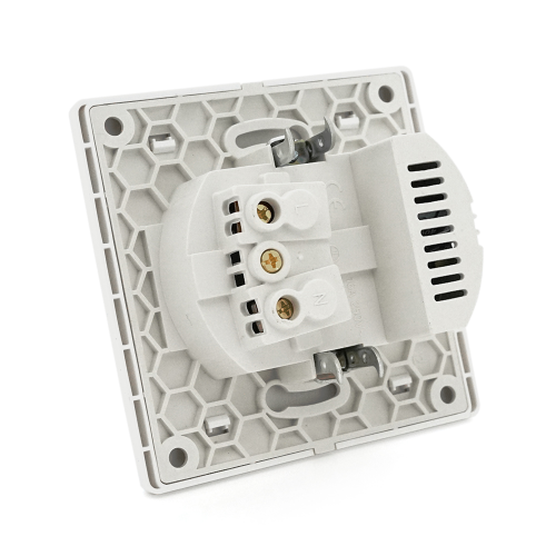 Розетка врізна із заземленням, Input: AC:110-250V / 16A, Type-C / USB-виходи, White