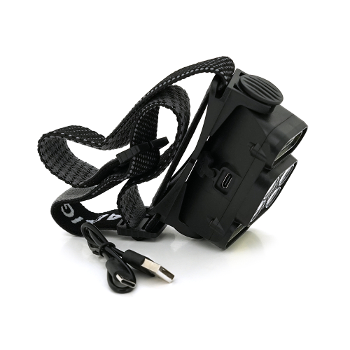 Налобний ліхтарик Voltronic K362, 4 led 5W, 2 Led Cob, red, sensor, 6 режими, корпус-пластик, водостійкий, ip44, живлення АКБ вбудований, USB Type-З кабель, 5000K, BOX