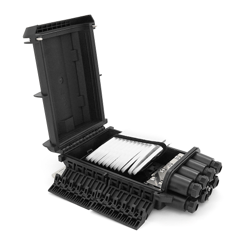 Муфта оптична Merlion ML-OP-F202, герметична, 4 введення, до 12 касет, до 288 зварок, матеріал ABS