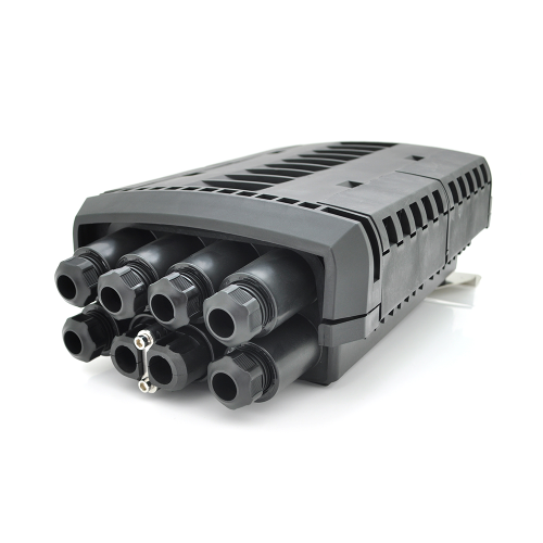 Муфта оптична Merlion ML-OP-F108H-12C, герметична, 3 введення, до 2-х касет, до 12 зварок, матеріал PP