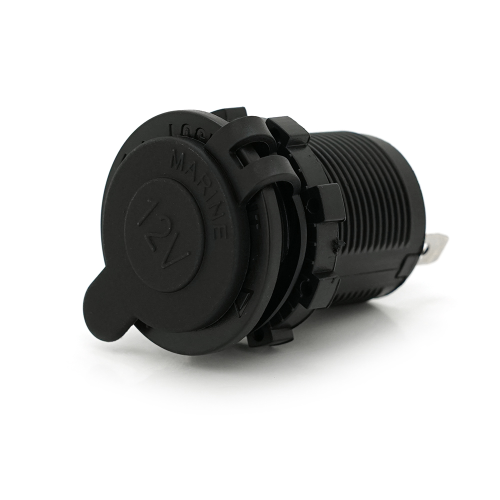 Гніздо Авто прикурювача врізне з гайкою, корпус пластик