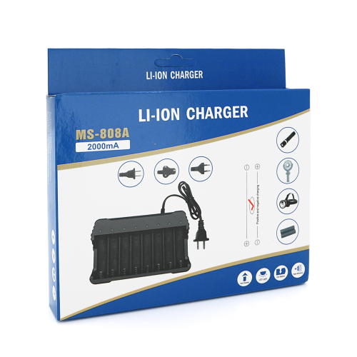 Зарядний пристрій MS-808A, 8 каналів для акумулятора. 18650, 4.2V / 2000mAh