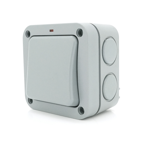 Вимикач одинарний зовнішнього монтажу, водонепроникний, IP65, AC: 110-250V, 10A, White