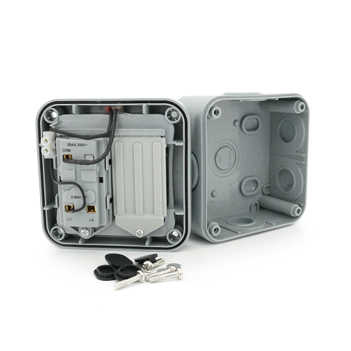 Вимикач одинарний зовнішнього монтажу, водонепроникний, IP65, AC: 110-250V, 10A, White