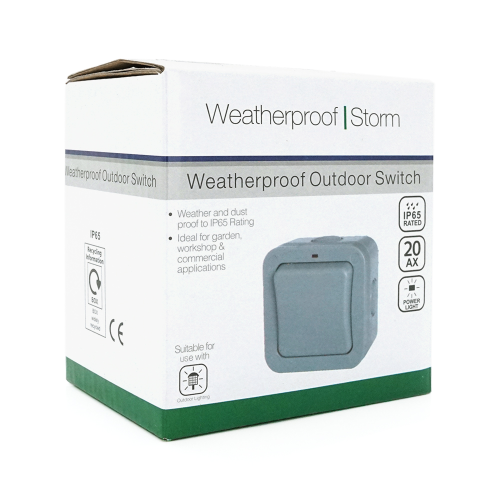 Вимикач подвійний зовнішнього монтажу, водонепроникний, IP66, AC: 110-250V, 10A, White