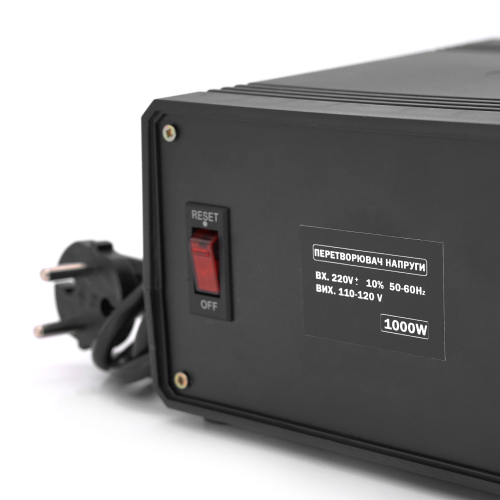 Перетворювач напруги понижуючий MERLION PN-1000, Input 220 V / Output 110V, 1000W, трансформаторний