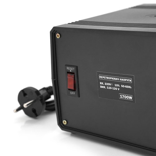 Перетворювач напруги понижуючий MERLION PN-1700, Input 220 V / Output 110V, 1700W, трансформаторний