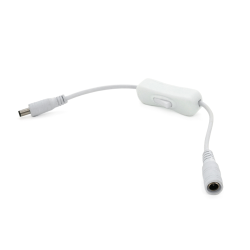 Подовжувач живлення для камер відеоспостереження DC-F =&amp;gt; DC-M (D 5,5x2,5мм) с включателем White