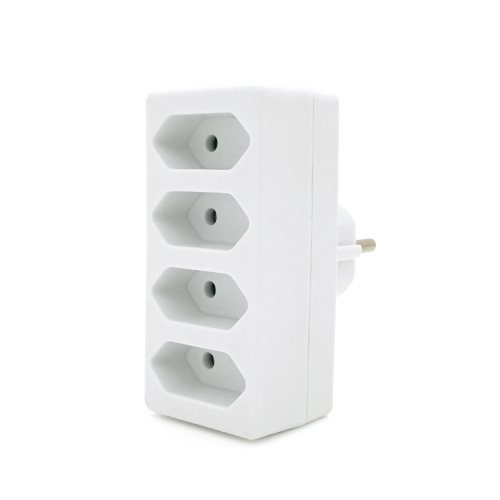 Розетка 4-х місна без заземлення SQ-ZDB01 / 4, 4x2.5A(10A) 250V~Max, 2300W, White, 2Р, Q100