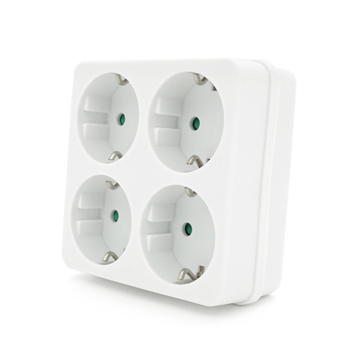 Розетка 4-х місна із заземленням SQ-RB-01 / 04A, 4x16A 250V~Max, 3500W, White, Q100