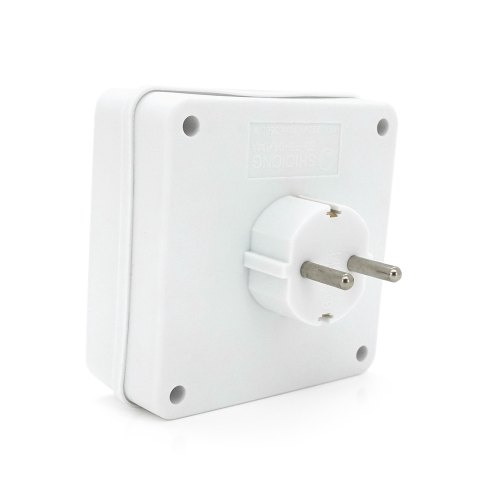 Розетка 4-х місна із заземленням SQ-RB-01 / 04A, 4x16A 250V~Max, 3500W, White, Q100