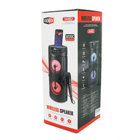 Акустична система з підсвічуванням S4402, 5W, вбудований акум 1200mAh, живлення від USB кабелю, Black, Box