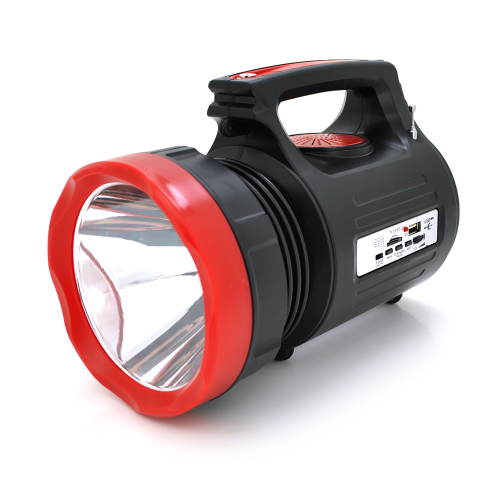 Переносний ліхтар LX-1908+Solar, 3 режими, сонячна панель, вбудований акум 7000mAh, 3 лампочки 3W, Радіо, СЗУ, Black, Box