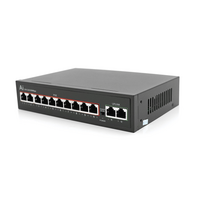 POE комутатор Merlion 10 POE 10 / 100 + 2 RJ45 10 / 100 вбудований блок живлення 52V 2.5A