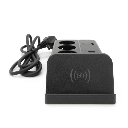 Мережевий фільтр із захистом від перенапруги G12, 4 розетки + 4 USB 3.2A + 2 Type-C + бездротова зарядка, 2 м, Black, Box