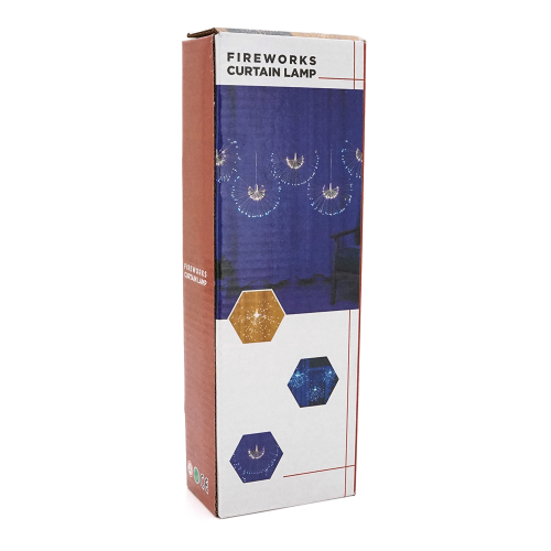 Гірлянда 500LED Штора (White Hot), мідний провід, 8 режимів, 3*3метри, прозора ізоляція, BOX