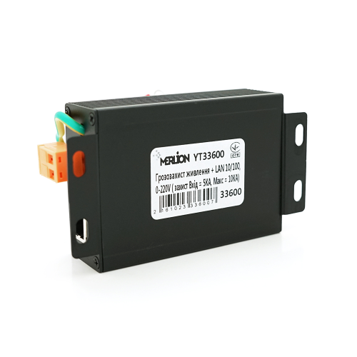 Грозозахист живлення + LAN 10 / 100M, 0-220V ( захист Вхід = 5KA, Макс = 10KA)