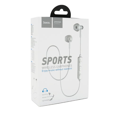 Навушники вакуумні Bluetooth HOCO ES21 Wonderful Sport, White, Box
