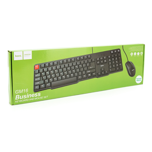 Комплект провідний KB+Mouse HOCO GM16, USB, (Eng / Pyc), Box