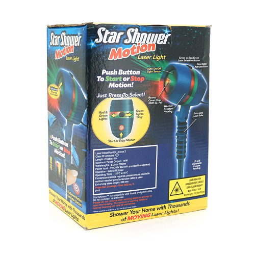 Вуличний лазерний проектор Star Shower, із заміною малюнка, RGB, Box