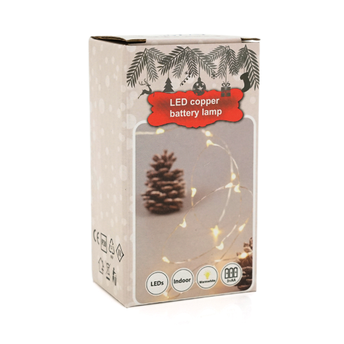 Гірлянди 30LED, 1 режим, 3 метри, прозора ізоляція, живлення від 2 * АА, Mix Color, BOX