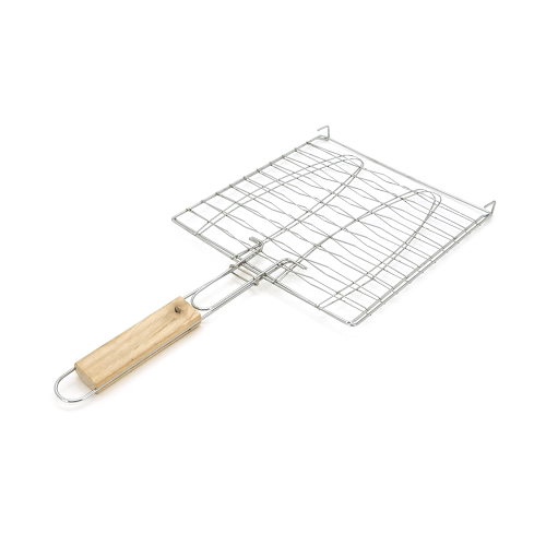 Решiтка-гриль для риби, подвійна, 22х22 cm, нержавіюча сталь