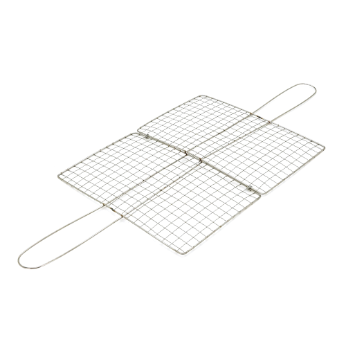 Решiтка для гриля, 28х17 см, ручка 15 см, нержавіюча сталь