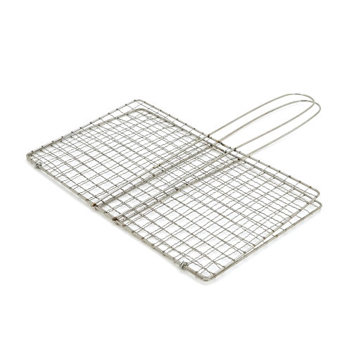 Решiтка для гриля, 28х17 см, ручка 15 см, нержавіюча сталь