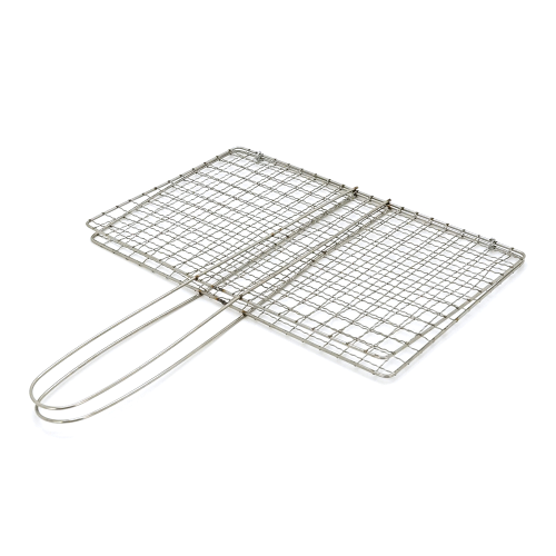 Решiтка для гриля, 28х17 см, ручка 15 см, нержавіюча сталь