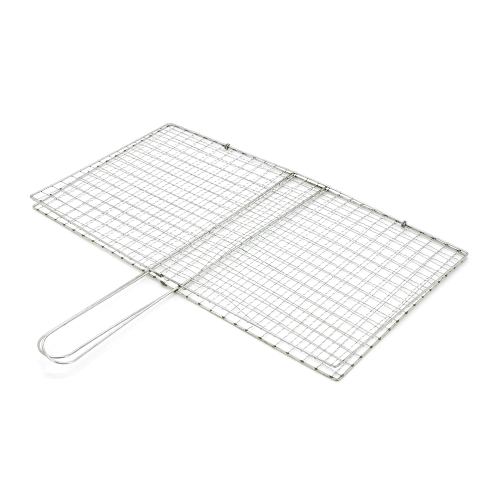 Решiтка для гриля, 40х22 см, ручка 15 см, нержавіюча сталь