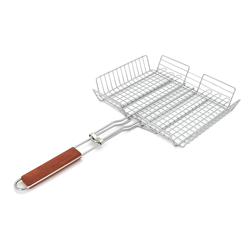 Решітка-гриль, 33x26.5x58 cm, метал, високий бортик, дерев&apos;яна ручка