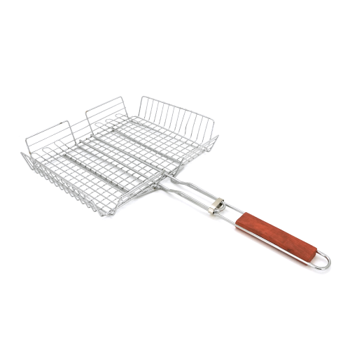 Решiтка-гриль з високим бортом, 31.8x26.5, ручка з дерев&apos;яною вставкою 38,2 см