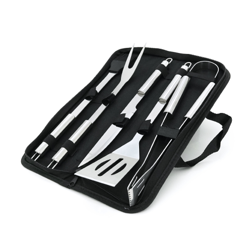 Набір з 5 аксесуарів для гриля, щипці, вилка, лопатка, ніж, пензлик, 0,730 кг