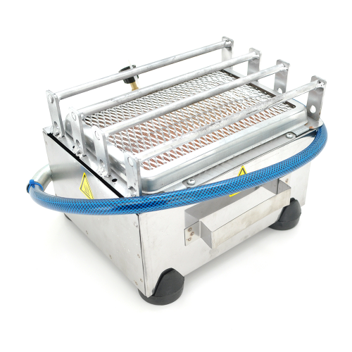 Floor-mounted LPG gas heater for heating and cooking, hose with regulator included