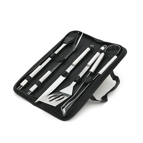 Набір з 5 предметів для барбекю, щипці, вилка, лопатка, ніж, пензлик, Bag
