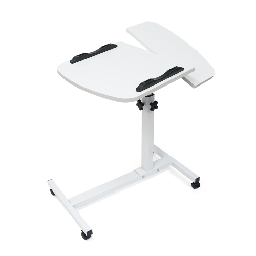 Стіл-підставка для ноутбука, приліжковий, регульована висота-70-90 см, стільниця-60х40см, White