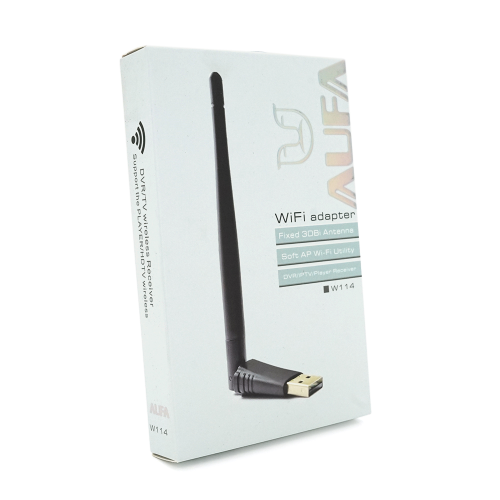Бездротовий мережний адаптер Wi-Fi-USB AUFA W114, 802.11bgn, 150Mbps, 2.4GHz, WIN7 / 8 / 10 / 11 / MAC / LINUX, Blister