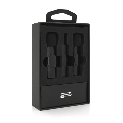 Петличний бездротовий мікрофон K35 (2шт), роз&apos;єм Jack 3.5, вбудований акумулятор 60 mAh, Black, Box