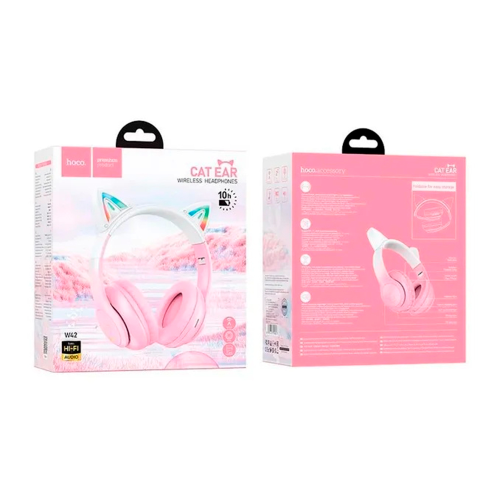Бездротові навушники Bluetooth HOCO W42, White / Pink, Box