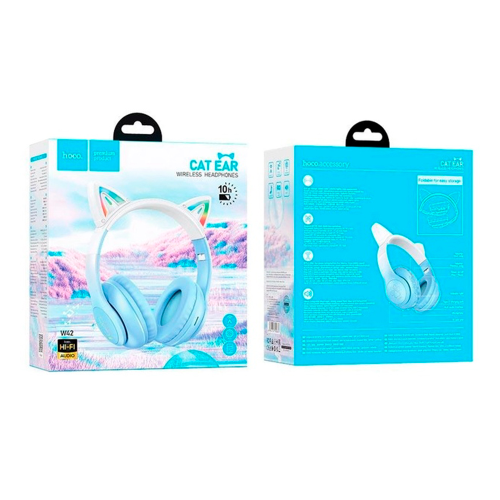 Бездротові навушники Bluetooth HOCO W42, White / Blue, Box