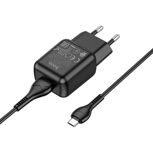 Набір СЗУ 110-240V HOCO C96A+ кабель Micro, 1xUSB, 2.1A, кабель 1м, Black, Blister