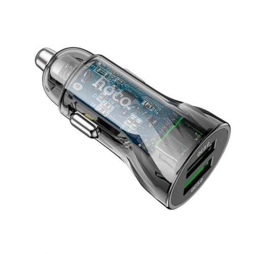 АЗУ 12-24V HOCO Z47, 2xUSB 3.0, 2.4A, Black, Box