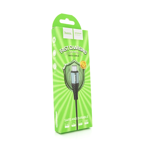 Кабель Hoco X38, Micro-USB, 2.4A, Black, довжина 1м, BOX