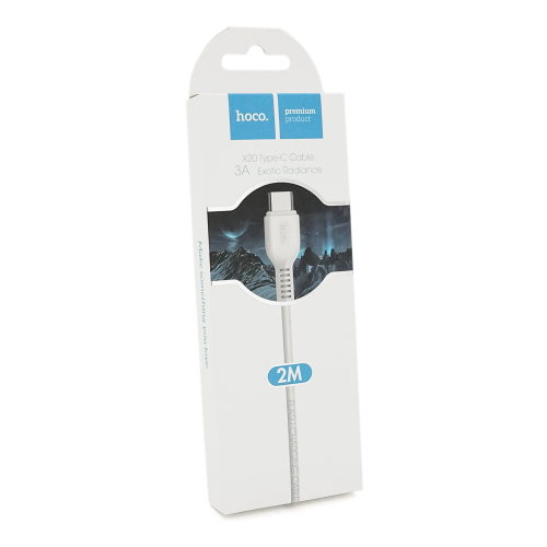 Кабель Hoco X20, Type-C-USB, 3A, White, довжина 2м, BOX
