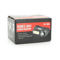 Налобний ліхтарик Voltronic KX-1804,2 Cob, White+Red, 6 режимів, корпус: пластик, водостійкий, ip44, АКБ 18650, Type-C кабель, 6500K, BOX