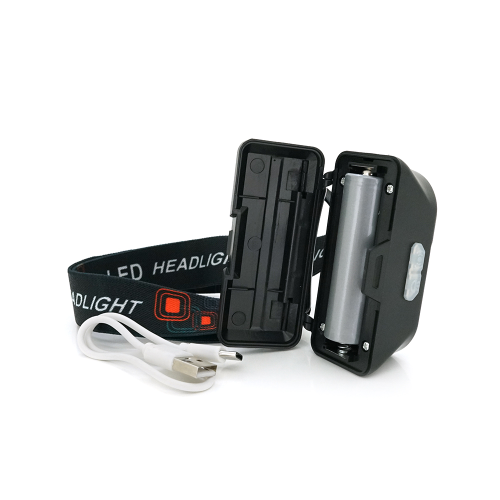 Налобний ліхтарик Voltronic KX-1804,2 Cob, White+Red, 6 режимів, корпус: пластик, водостійкий, ip44, АКБ 18650, Type-C кабель, 6500K, BOX