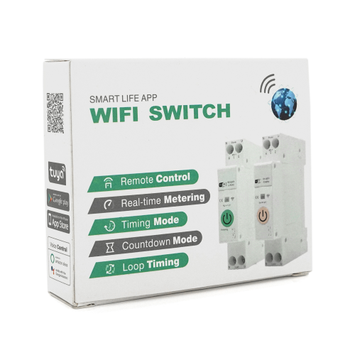 WI-FI вимикач-реле на DIN рейку 63А з вимірюванням струму та напруги, захистом від перенапруги