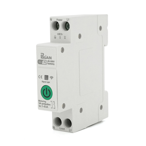 WI-FI вимикач-реле на DIN рейку 63А з вимірюванням струму та напруги, захистом від перенапруги